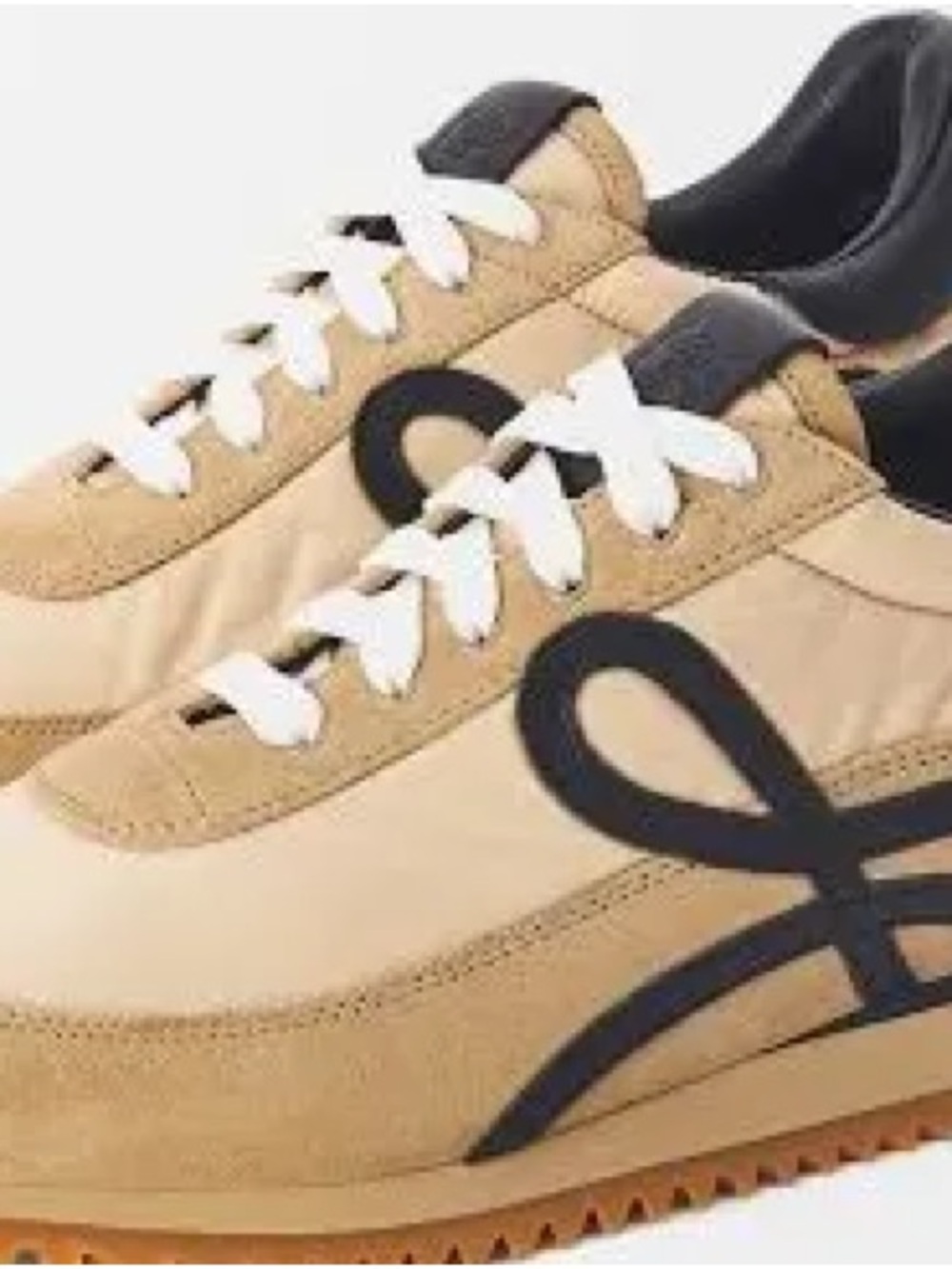Loewe Beige and Black Lace-Up Sneakers